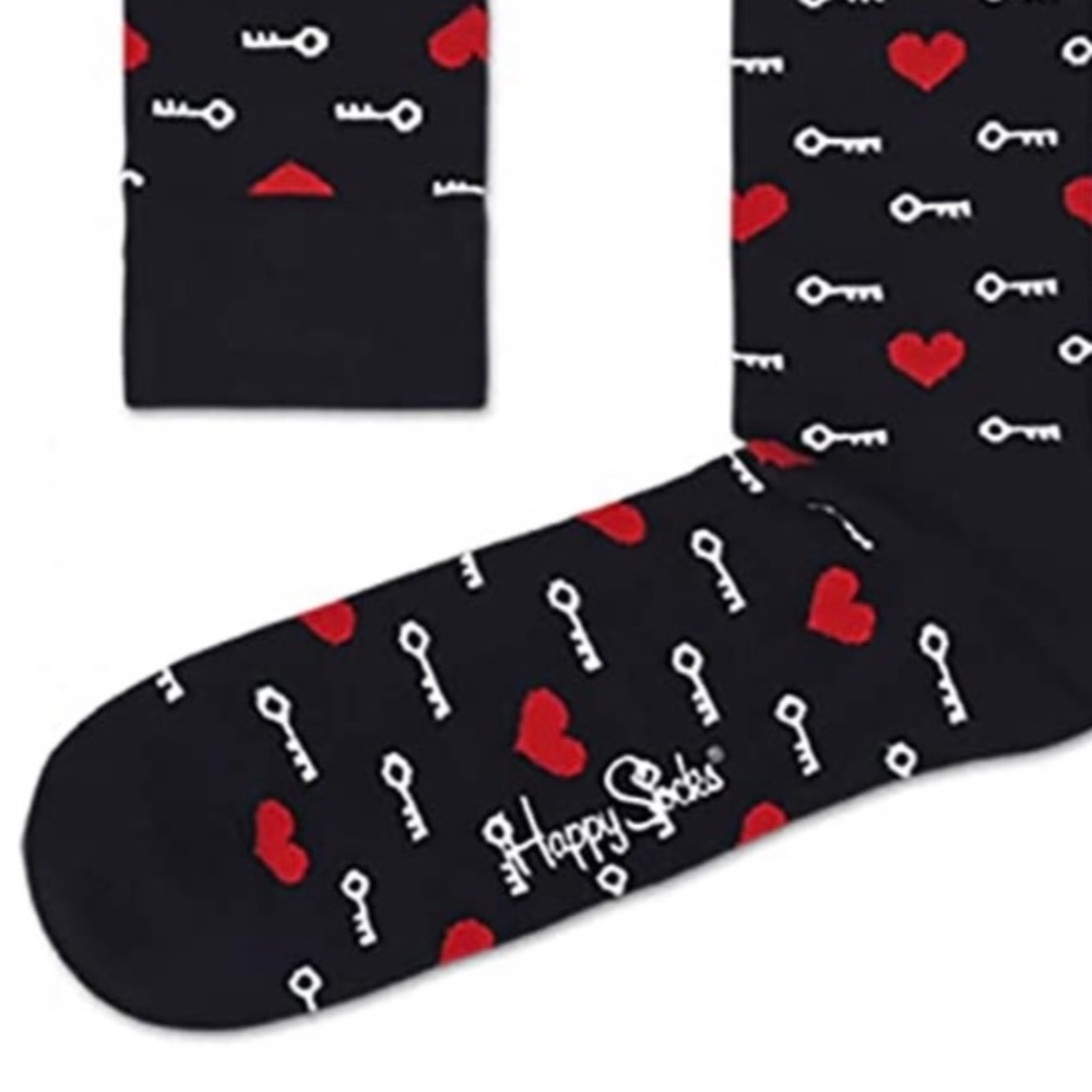 !!! Sold out !!!  Happy Socks Hearts and Keys The Key To My Heart Men 9-11 - Picture 3 of 5